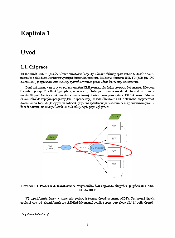 Stránka úvodní kapitoly s obrázkem a poznámkou pod čarou – PDF